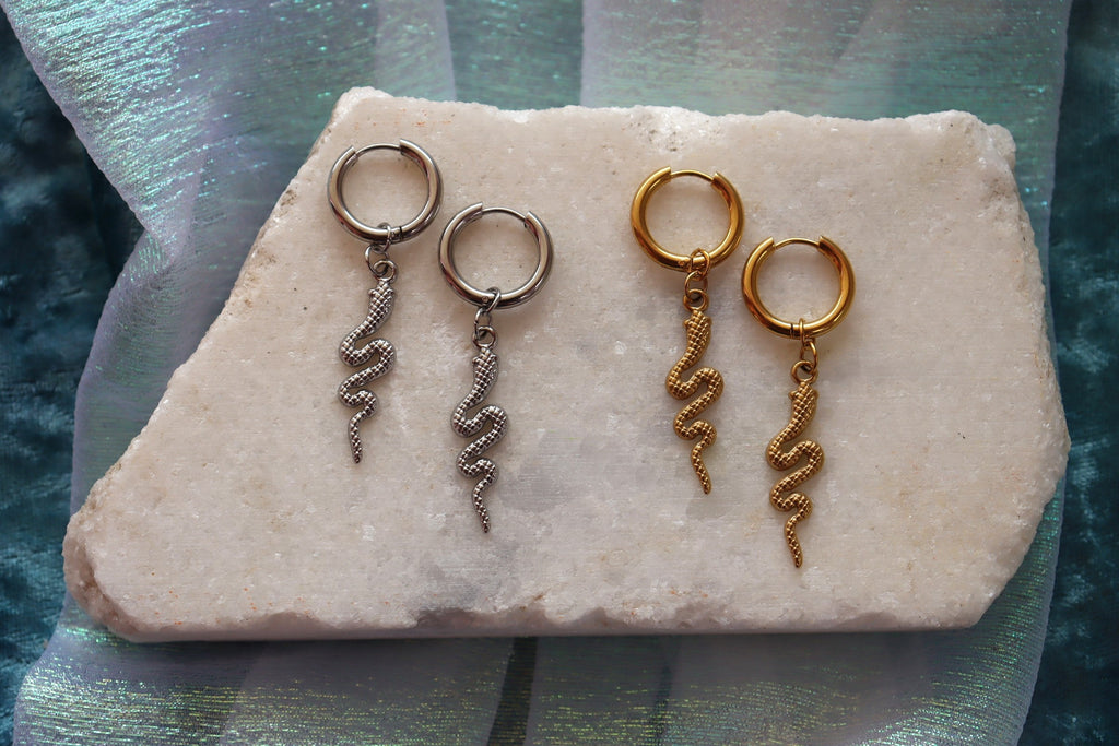 “Filled my Cell With Snakes” Titanium Charm Earrings