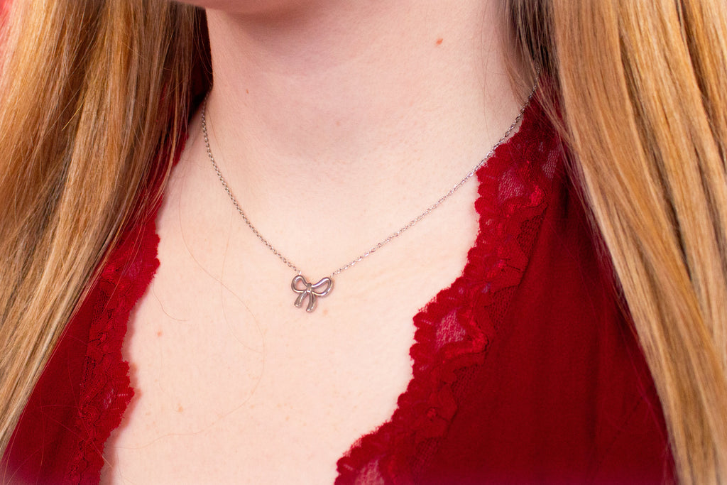 Tied Together Forever-Bow Necklace