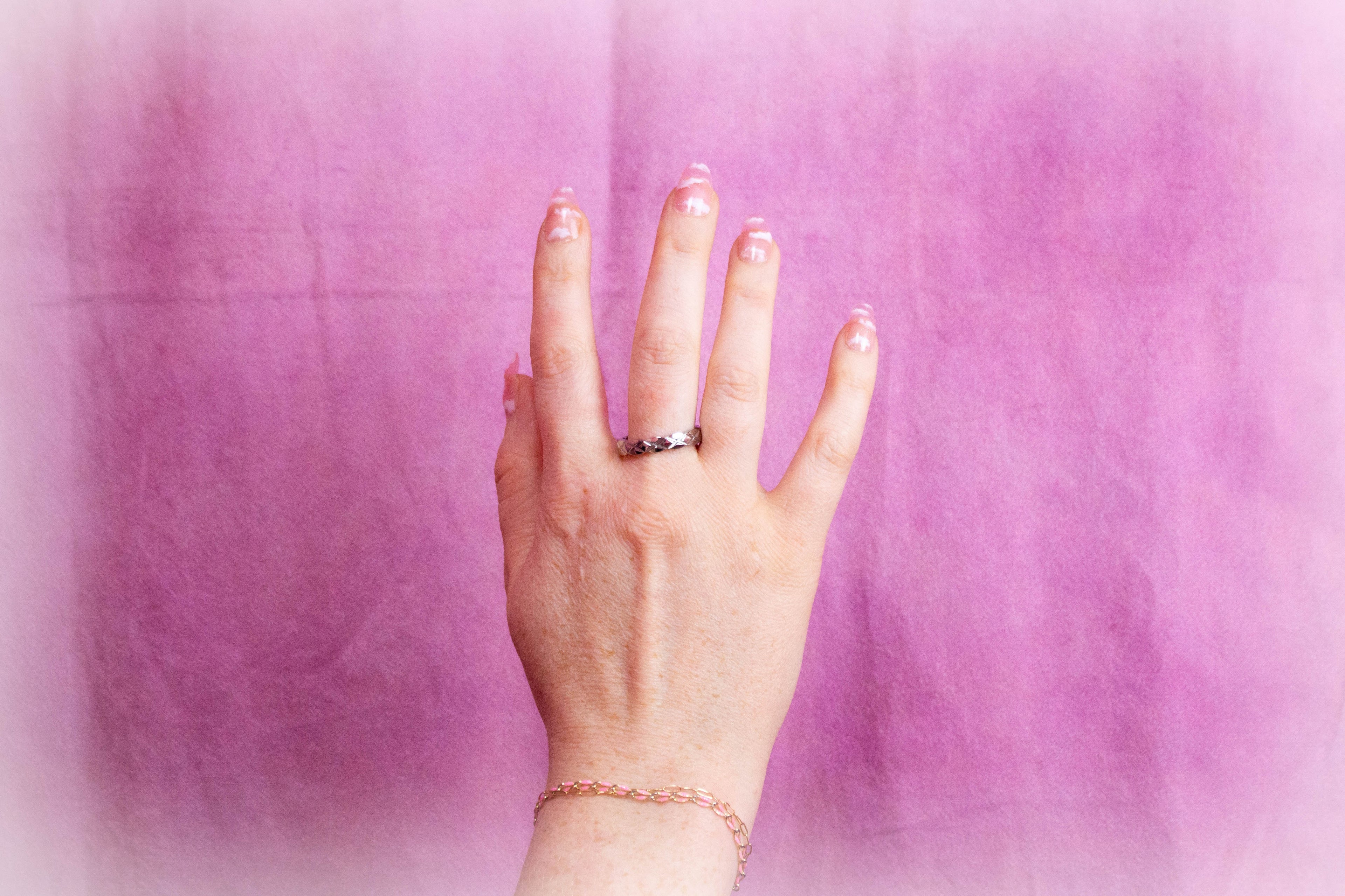 Reaching Out - Scalloped Titanium Ring