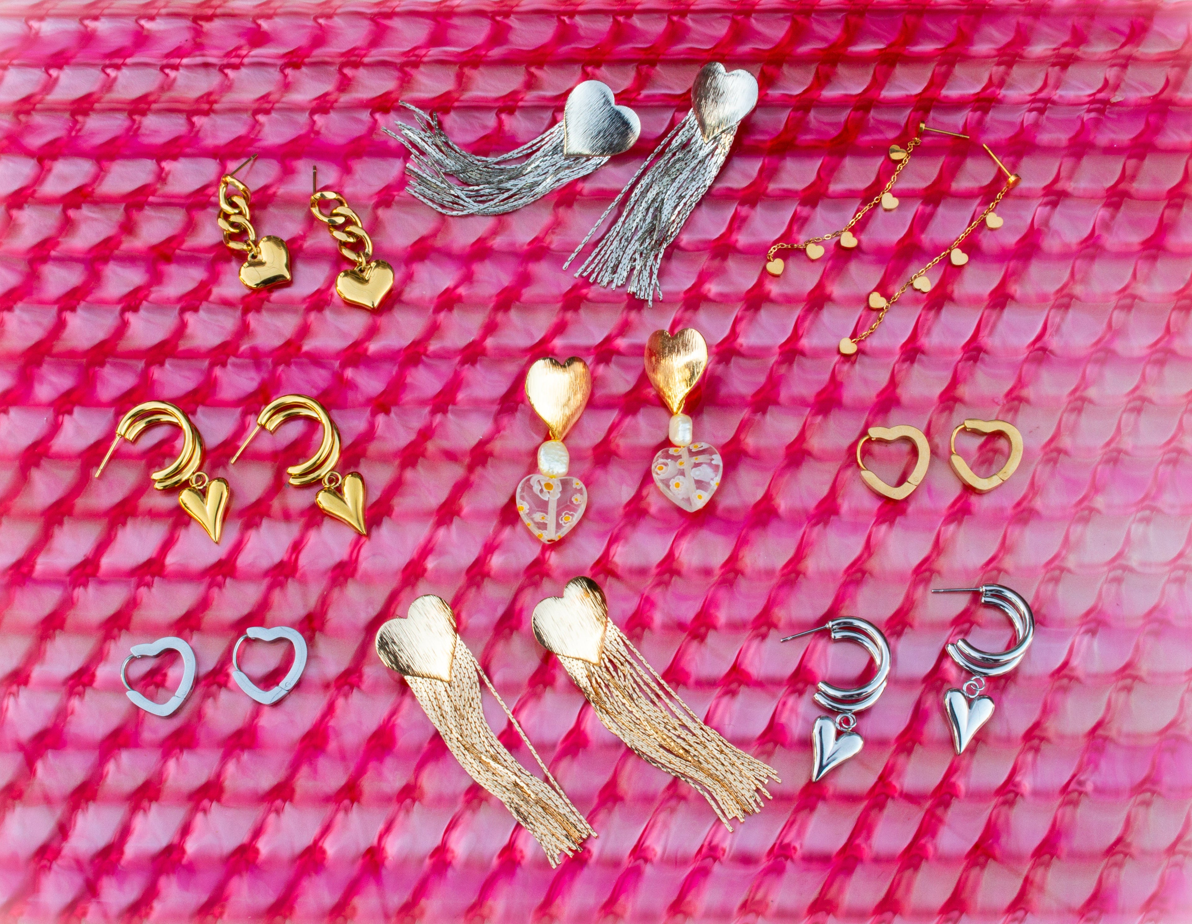 Best Day With You-Pearl Heart Dangles