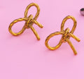 Knotted Bow Titanium Stud