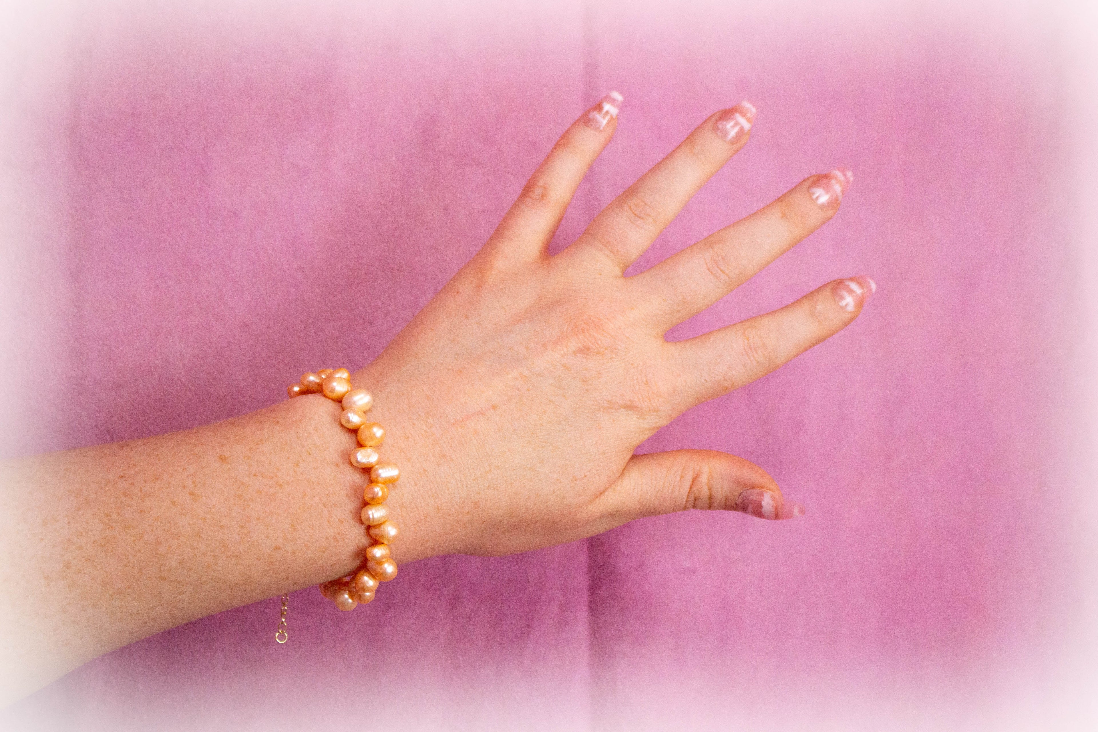 Soft Orange Glow - Freshwater Pearl Bracelet