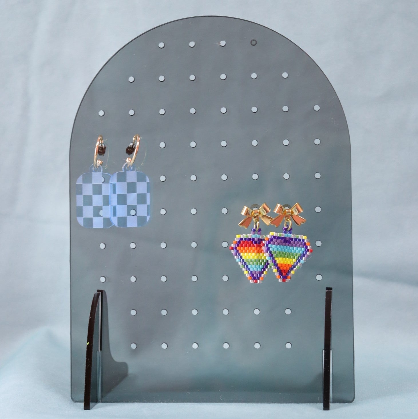 Translucent Black Arched Earring Display