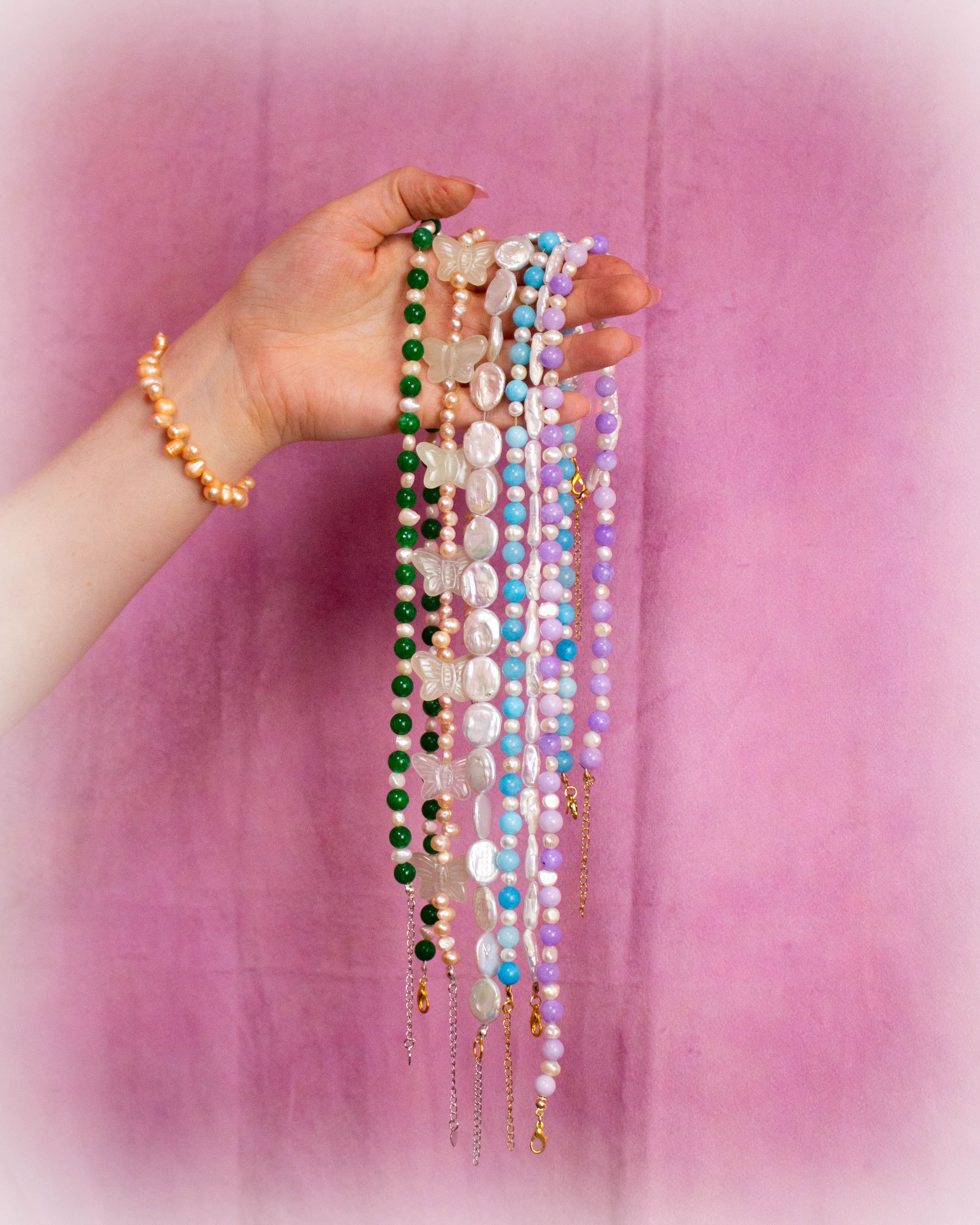Forest Fae Pearl - Butterfly Pearl Necklace