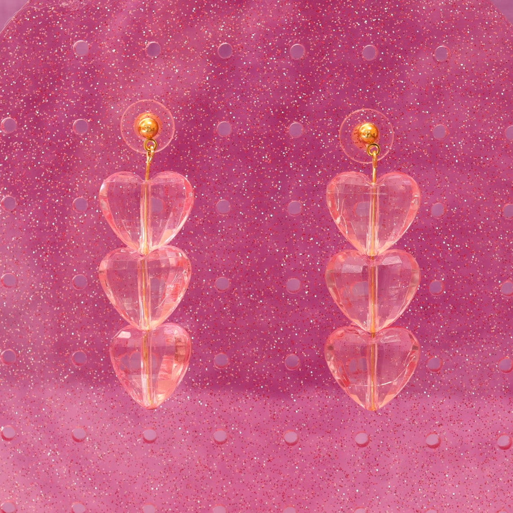 Triple the Love Chunky Heart Earrings
