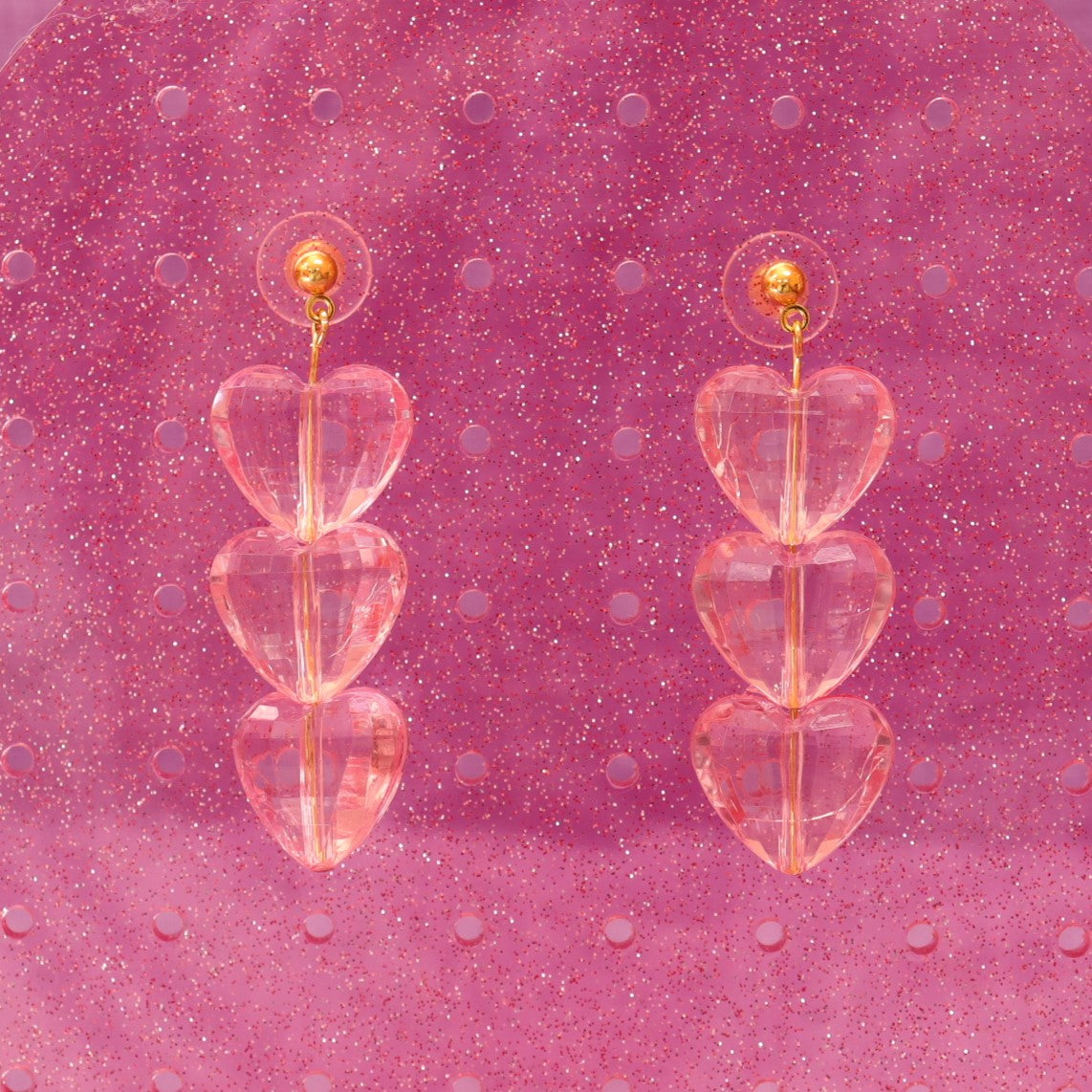 Triple the Love Chunky Heart Earrings