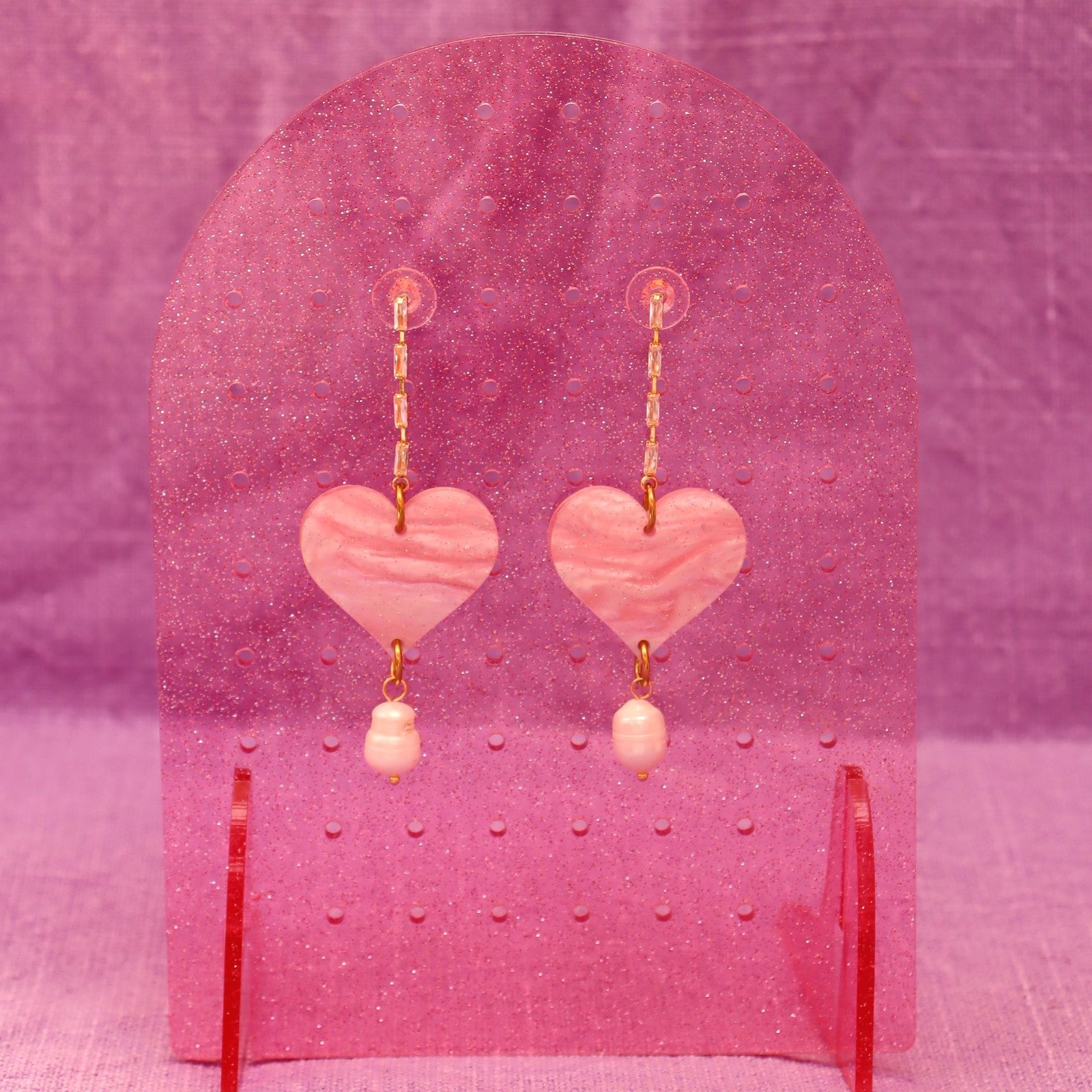 Lovely Heart Drop Earrings