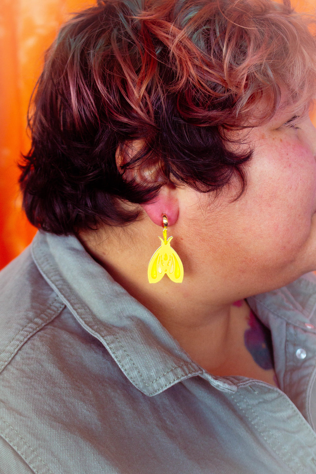 Yellow Moth Earrings