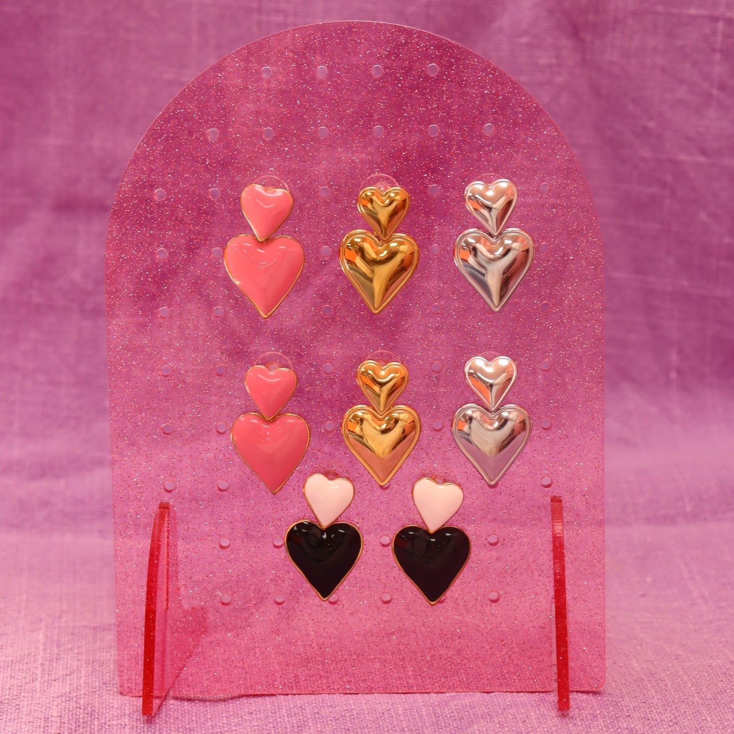 Together Forever- Titanium Heart Earrings
