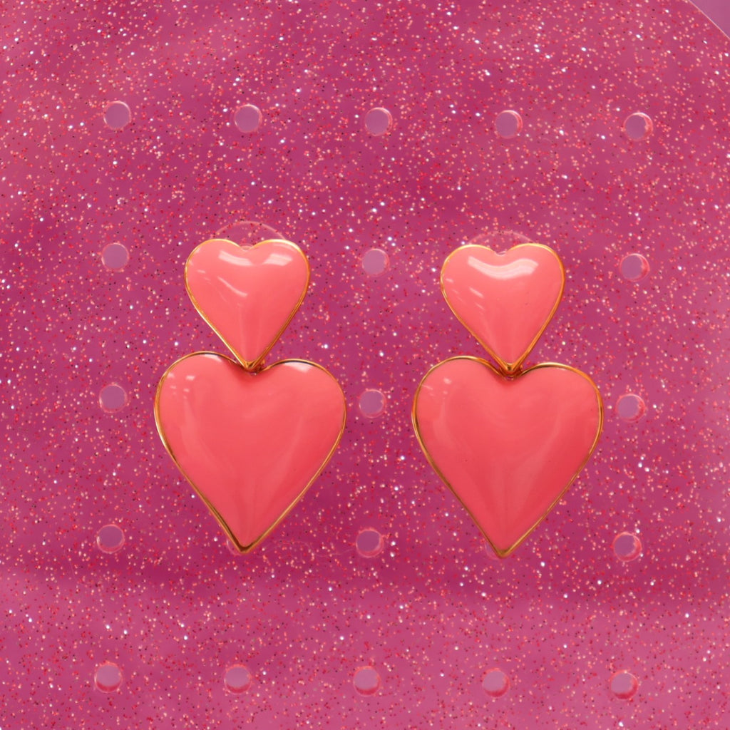 Together Forever- Titanium Heart Earrings