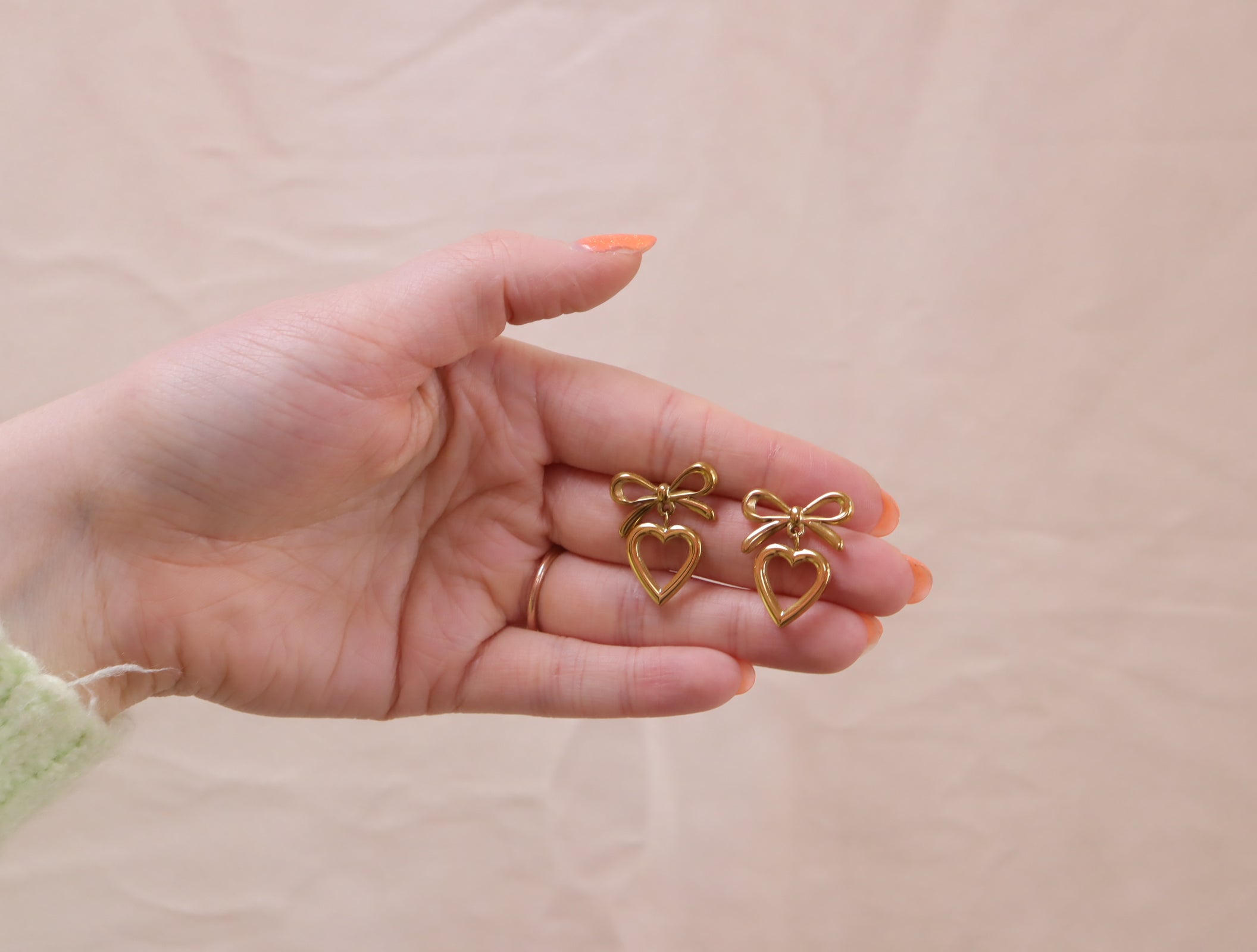 Give You My Heart Titanium Bow Earrings