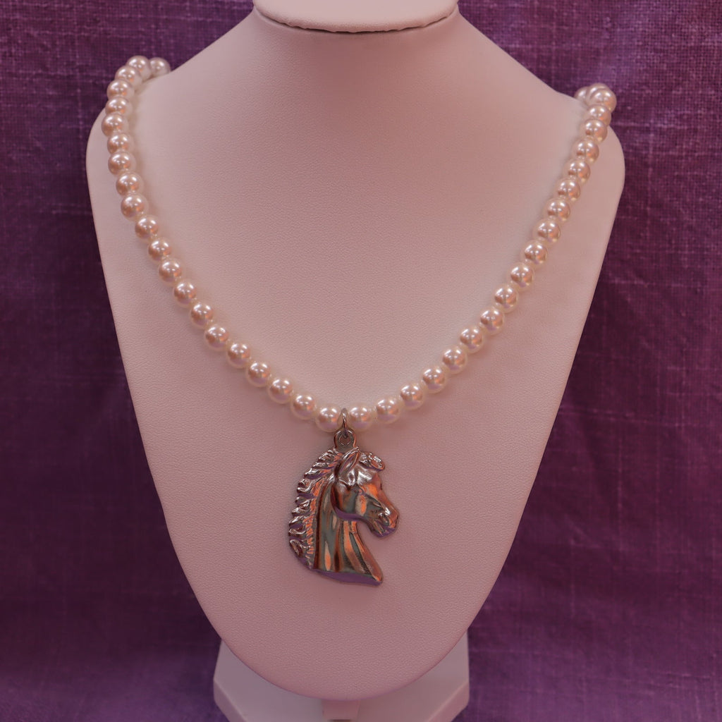 Pearly Horse Charm Necklace