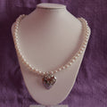 Pearly Starry Heart Charm Necklace