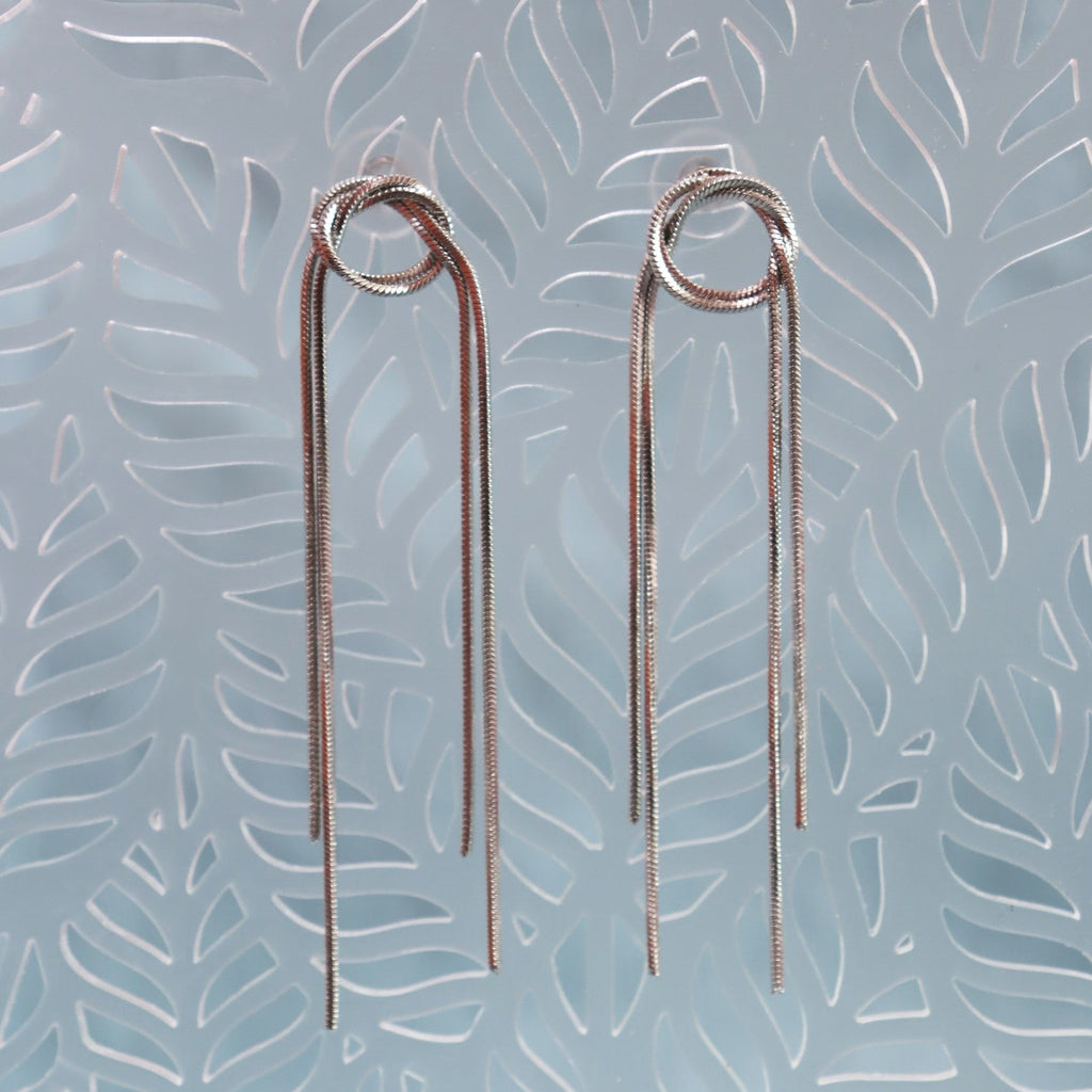 Titanium Tassel Knot Earrings