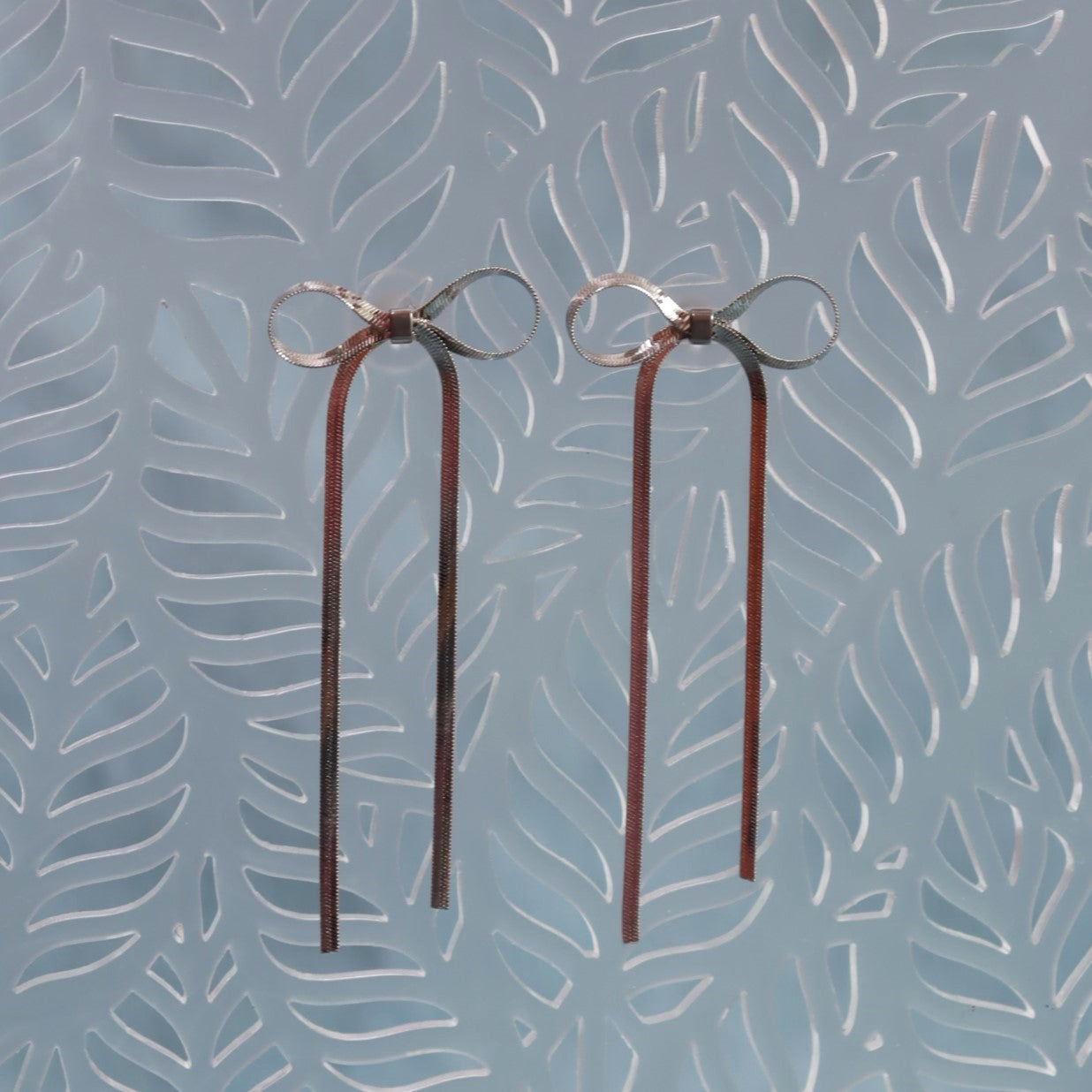 Titanium Tassel Ribbon Earrings