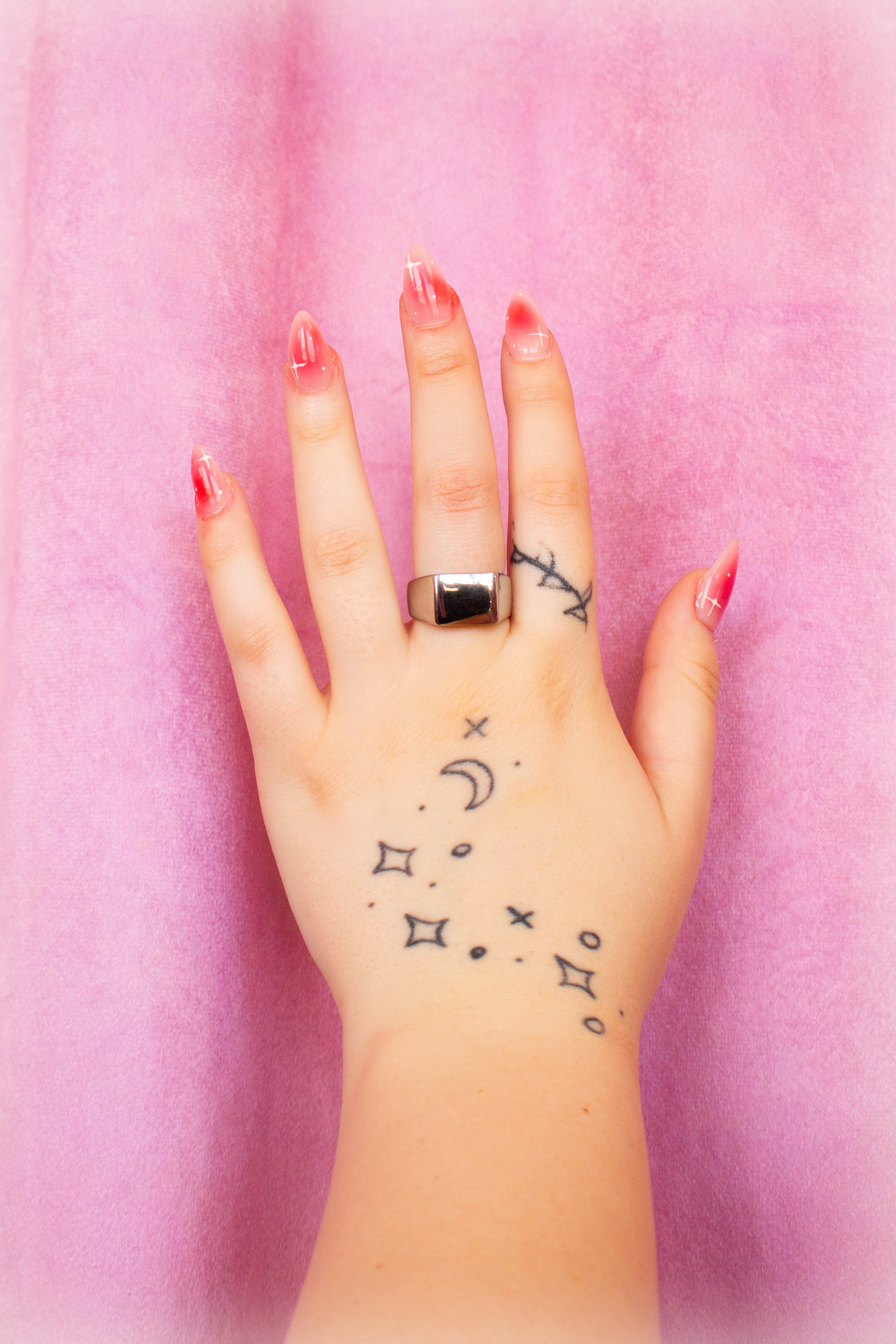 Blocked-Titanium Ring