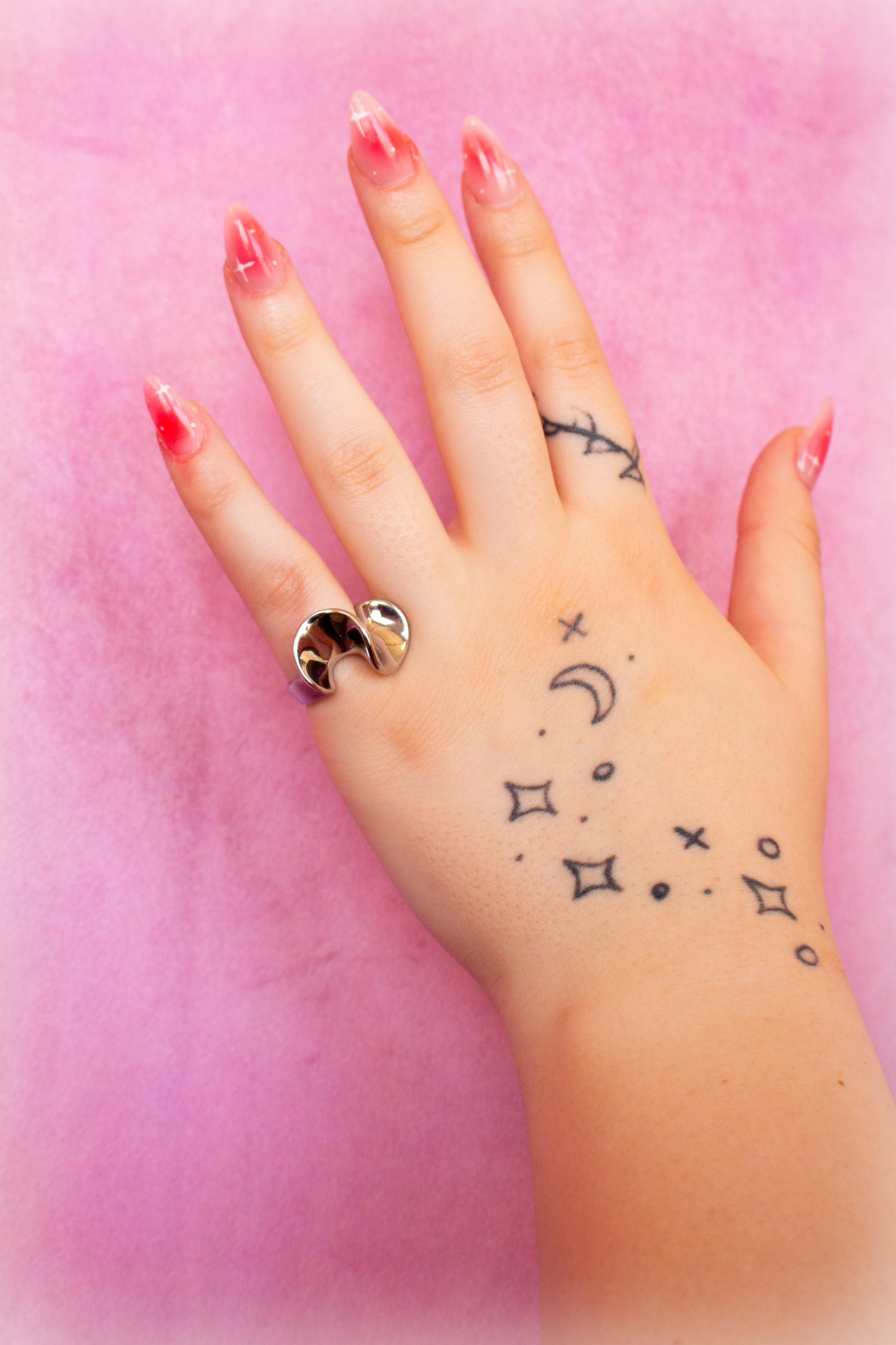 Titanium Chunky Wavy Ring