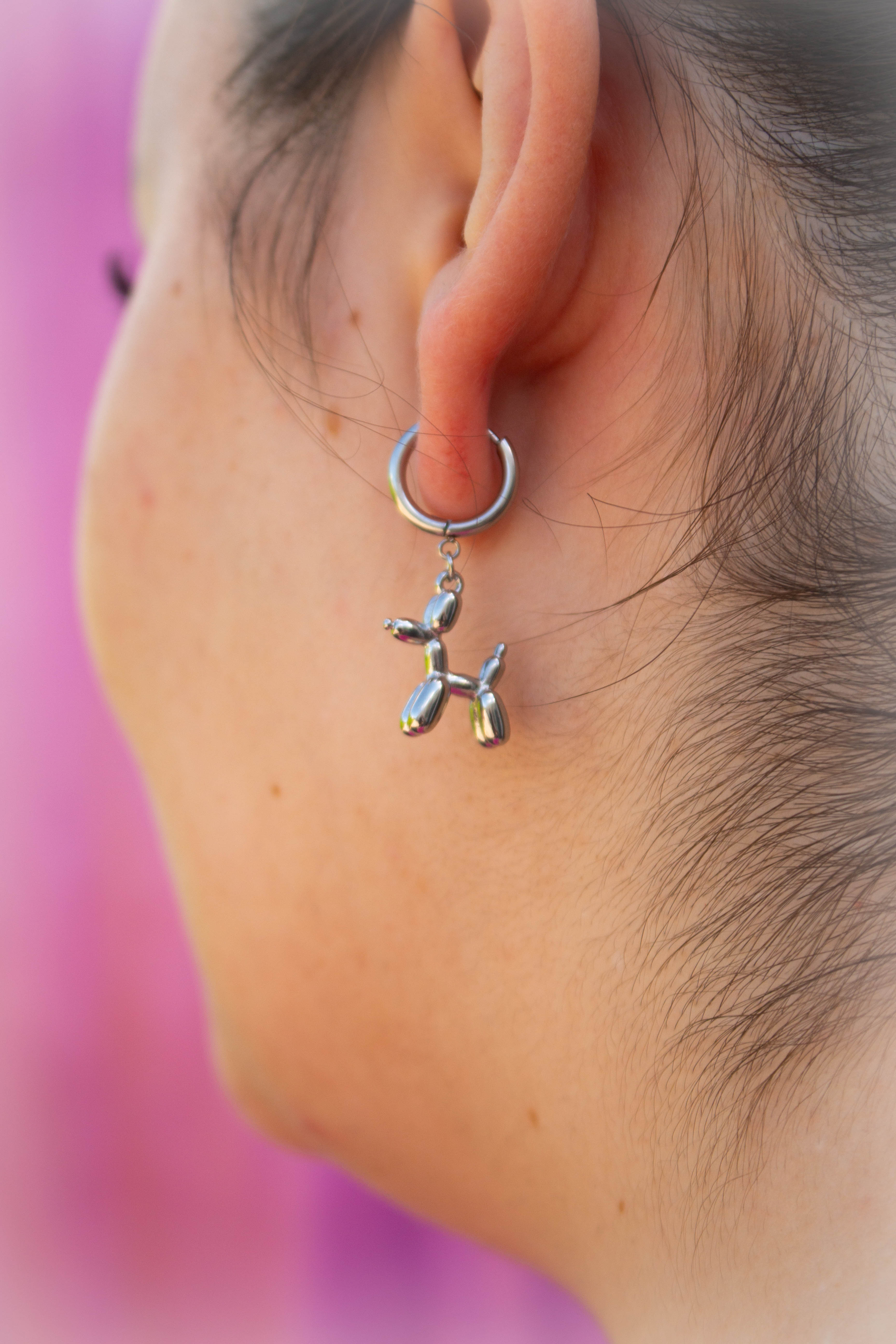 Titanium Balloon Animal Charm Earrings