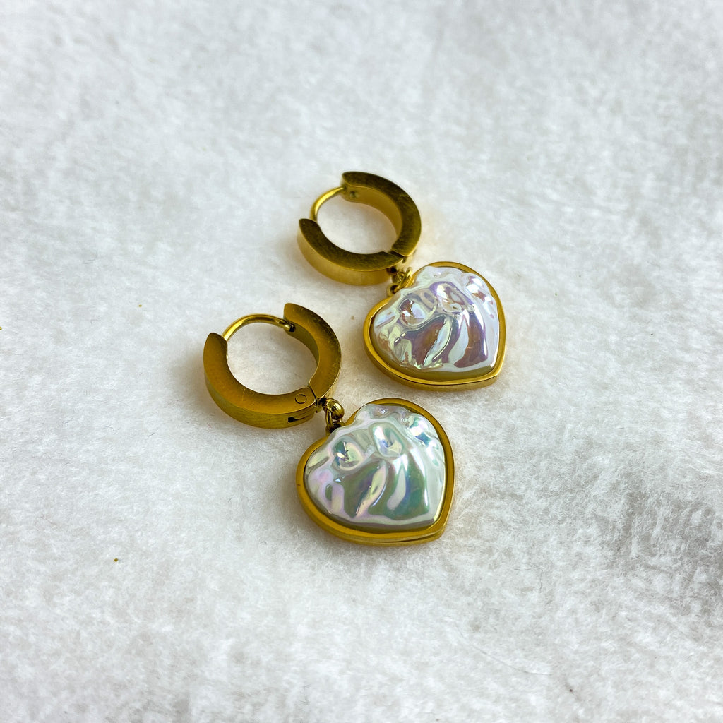 Pearl Titanium Earrings