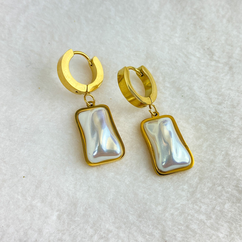 Pearl Titanium Earrings