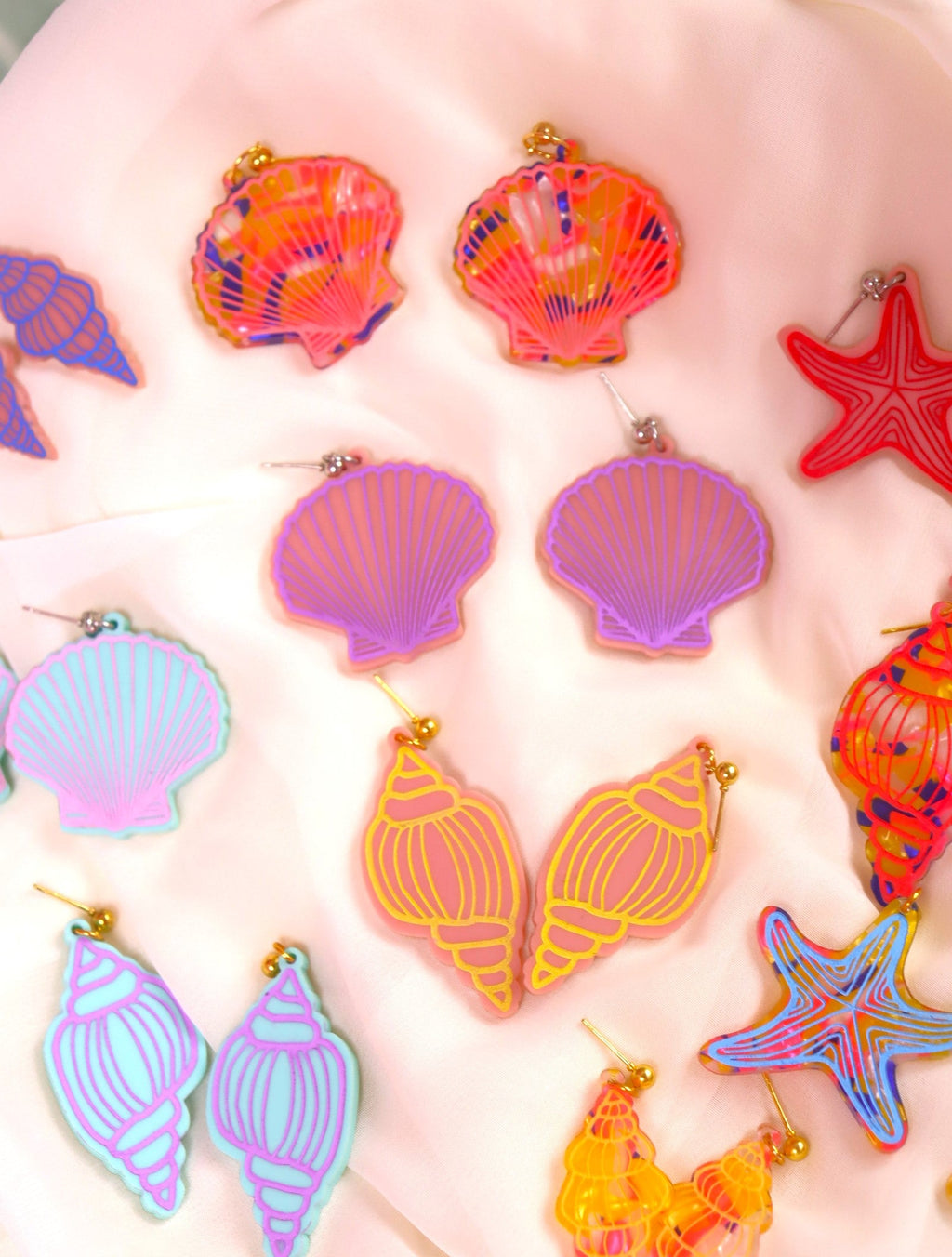 Painted Starfish Earrings