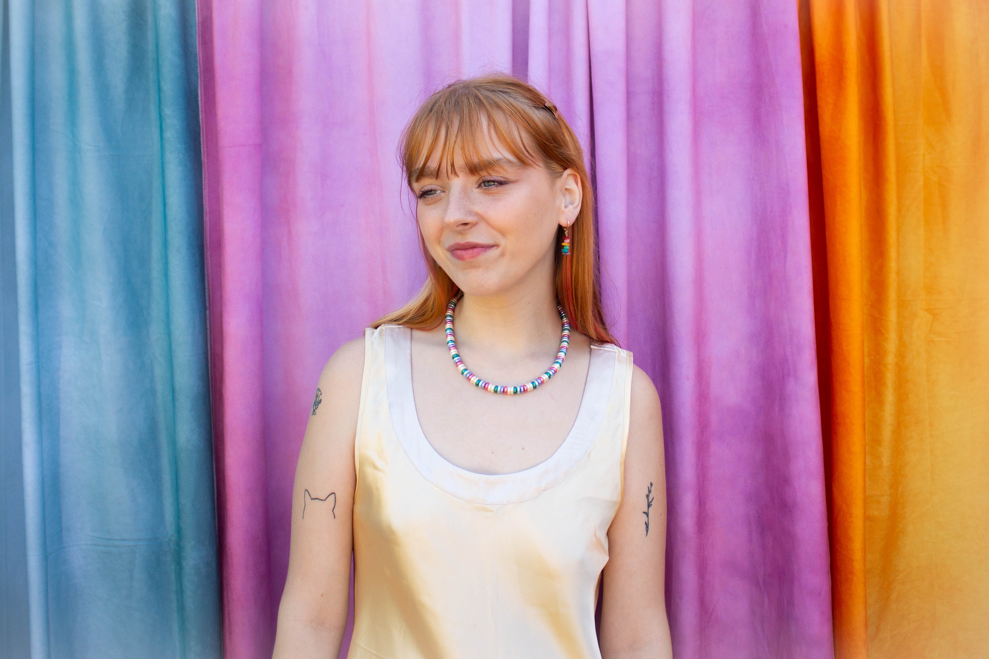 Rainbow Flat Pearl Necklace