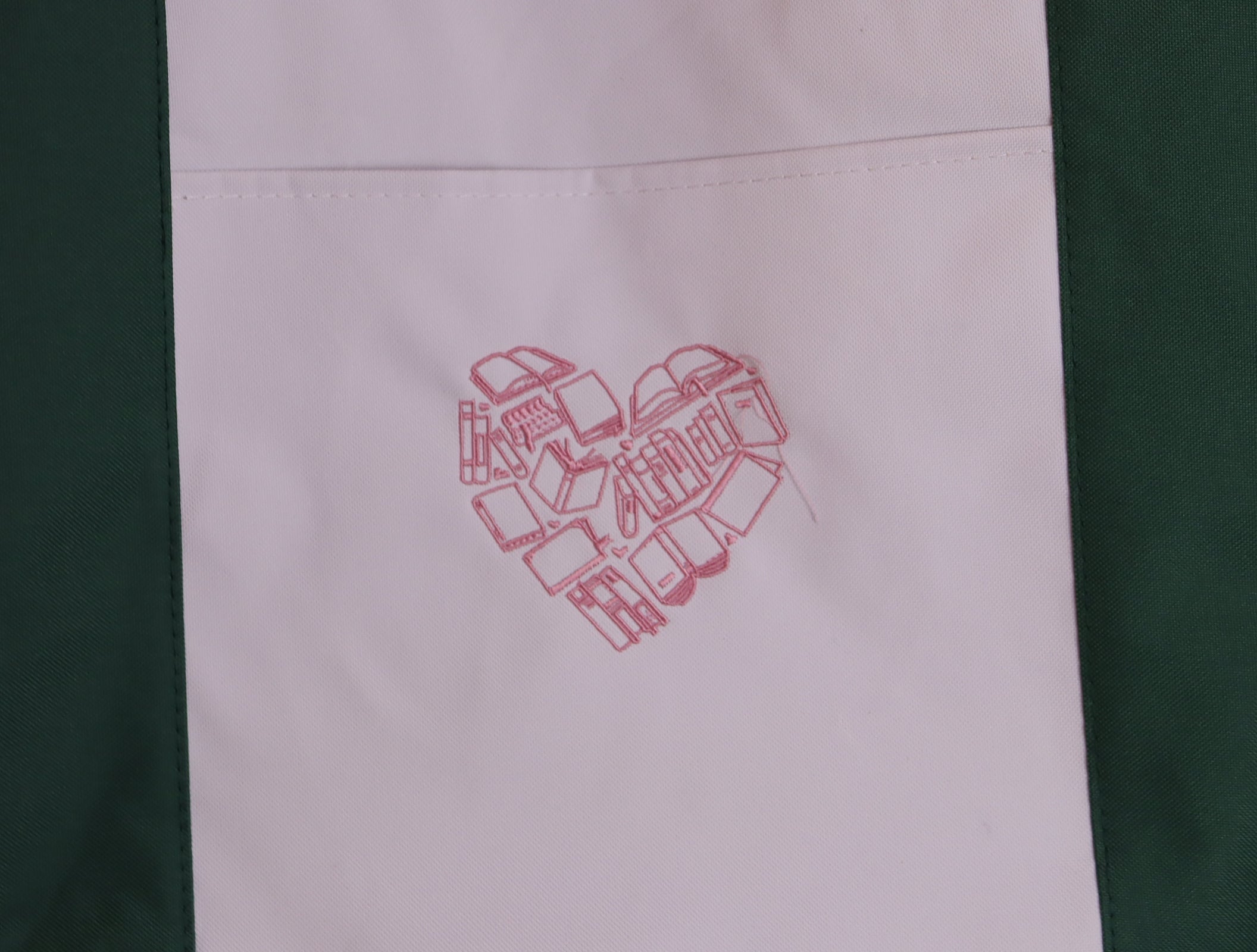 Heart of Books Embroidered Tote Bag