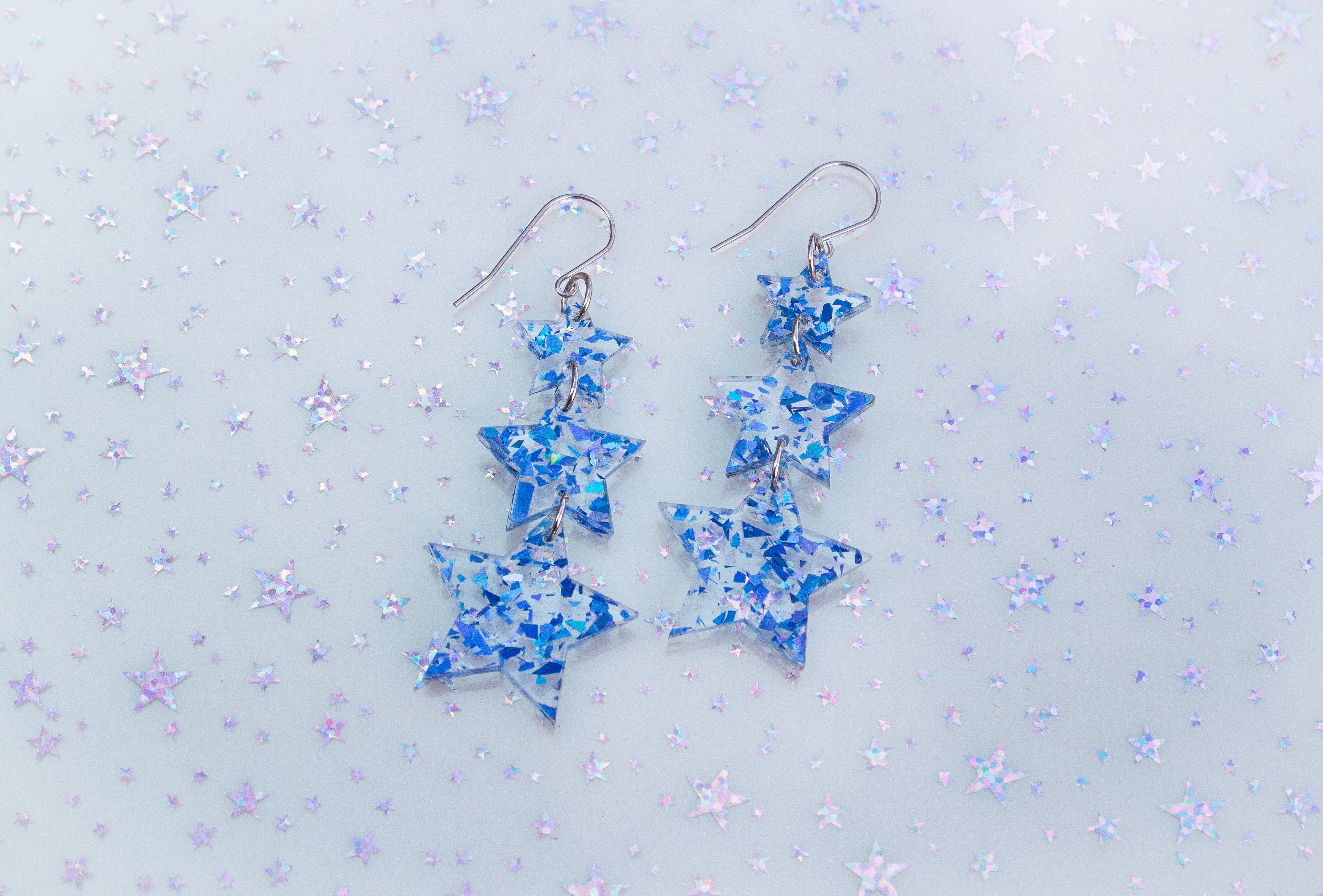 Midnight Blue Confetti Stars Taylor Swift Earrings