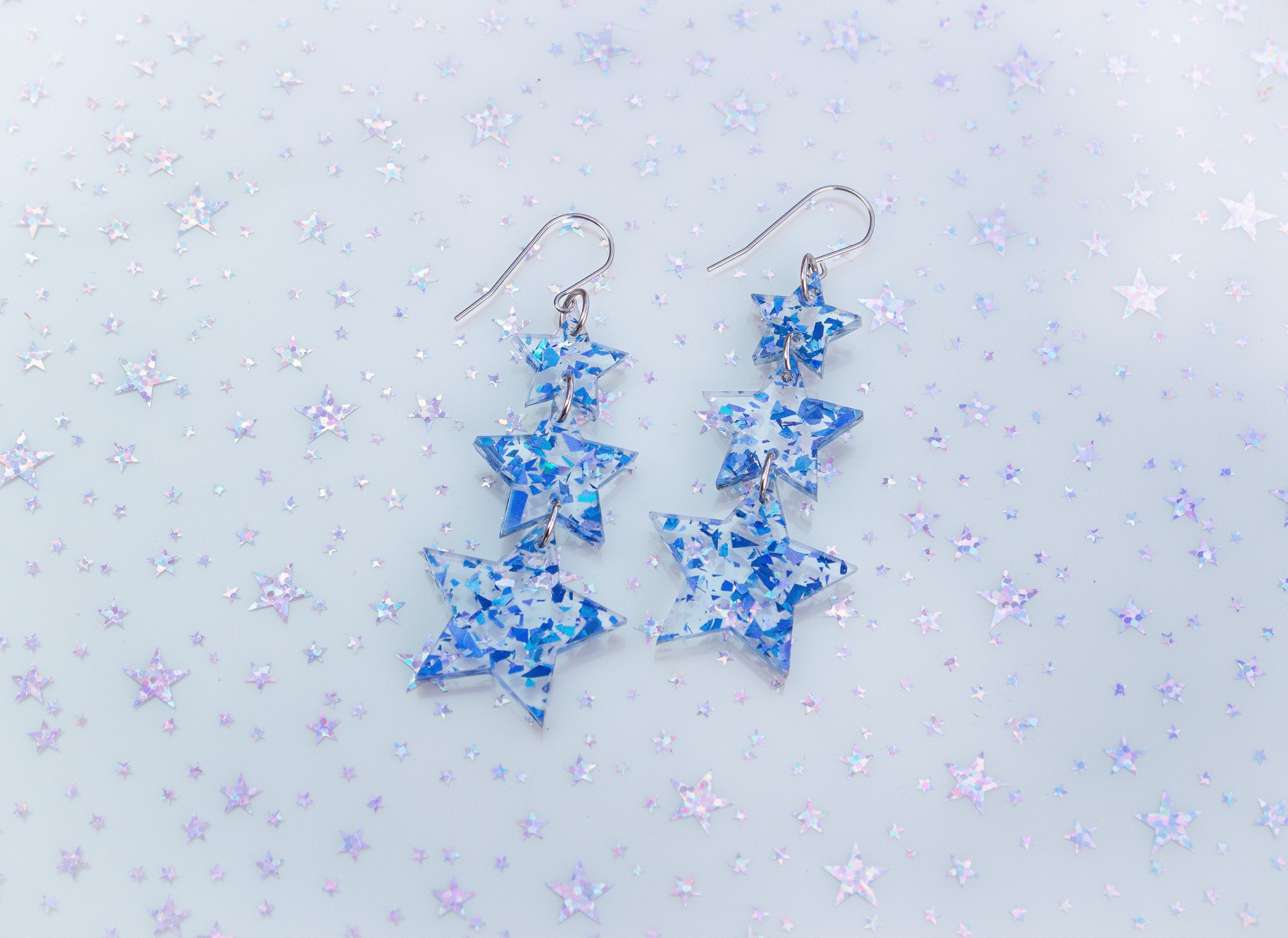 Midnight Blue Confetti Stars Taylor Swift Earrings