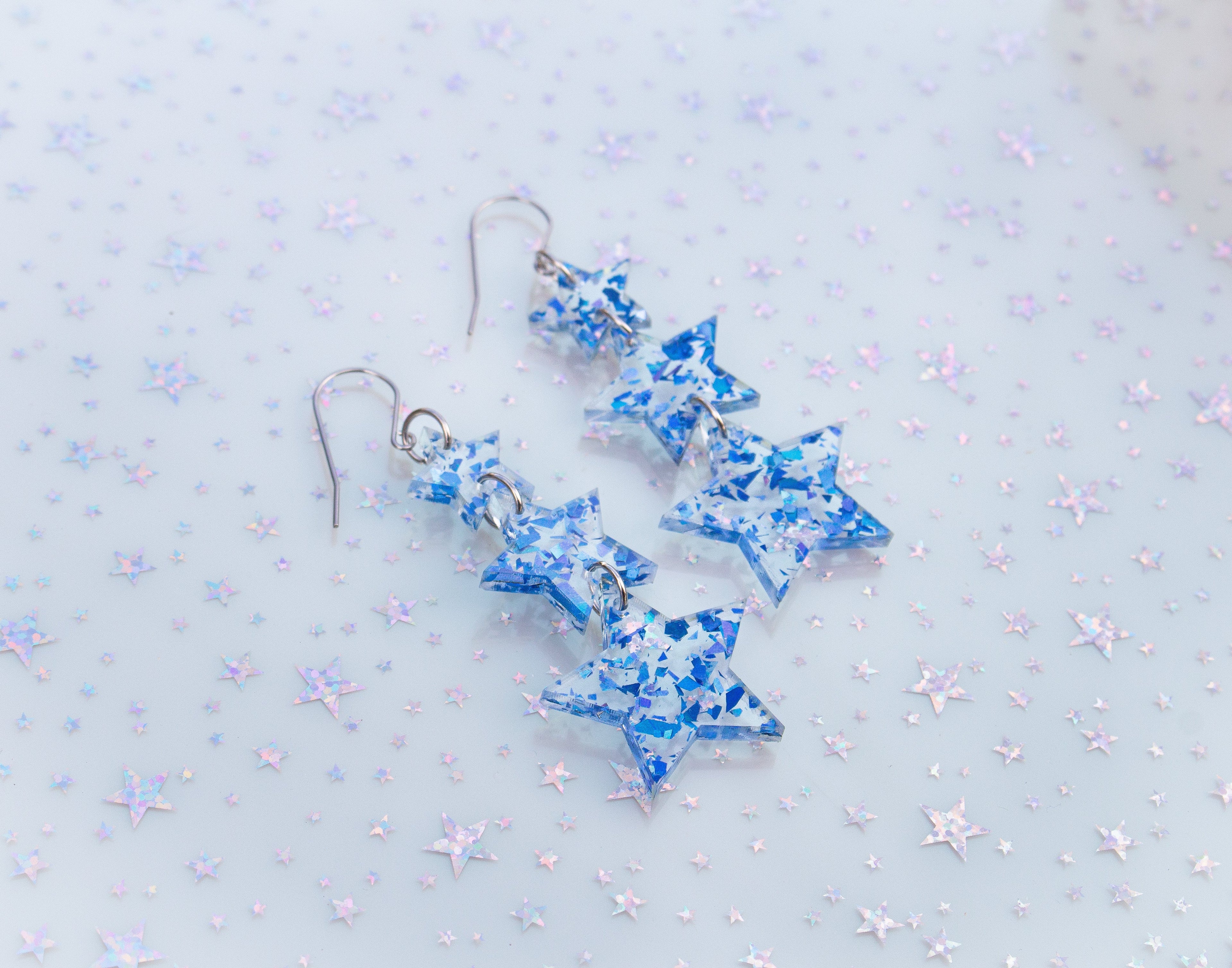 Midnight Blue Confetti Stars Taylor Swift Earrings