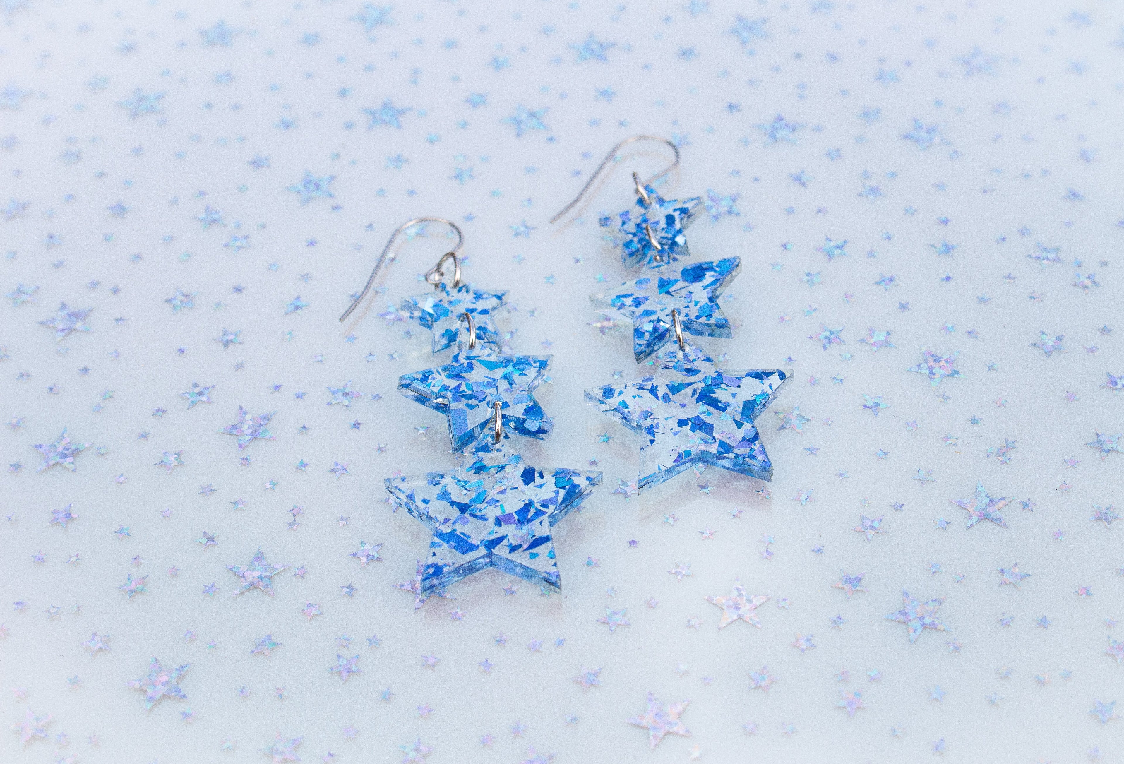 Midnight Blue Confetti Stars Taylor Swift Earrings