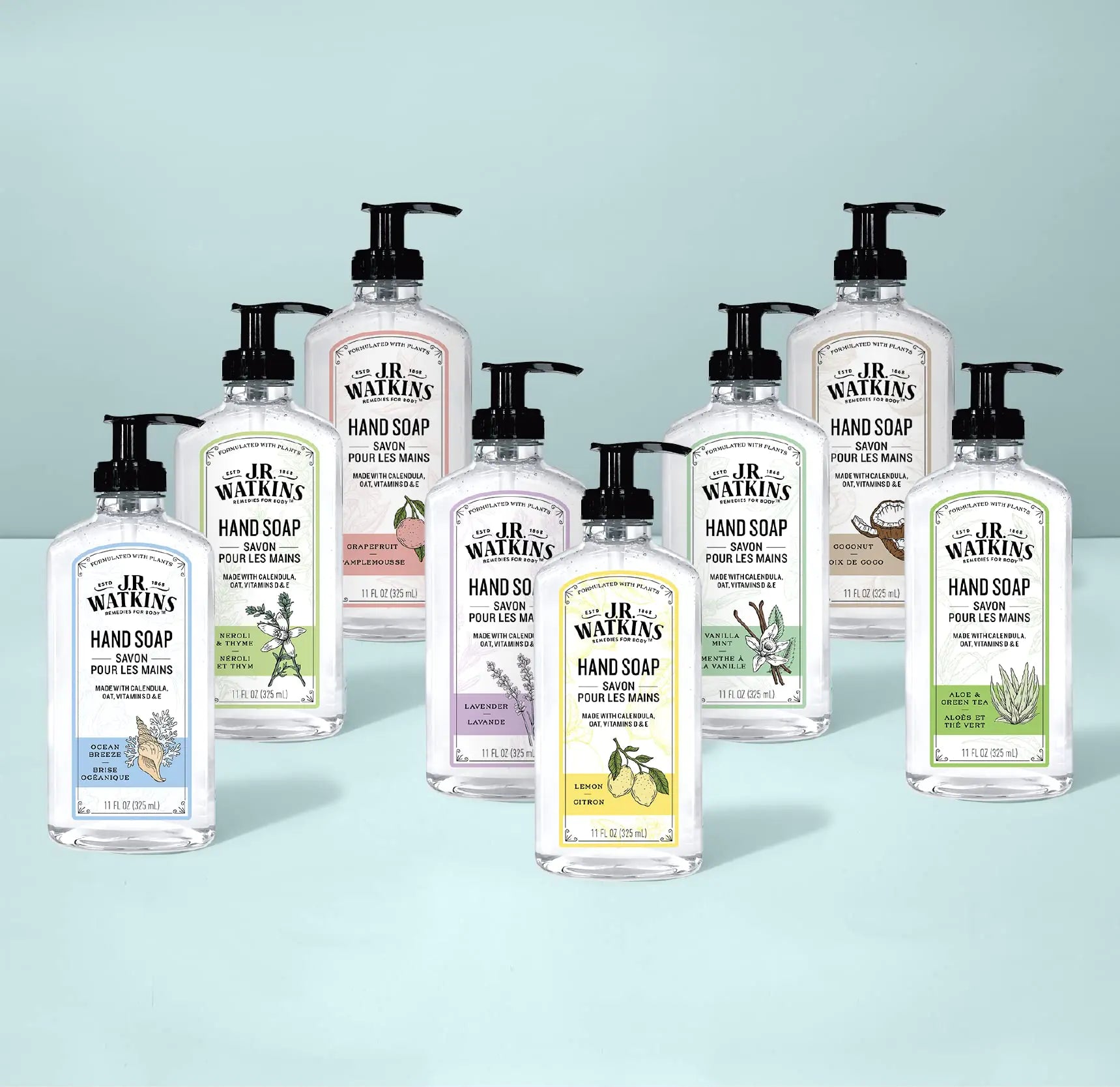 J.R. Watkins Liquid Hand Soap With Dispenser, Moisturizing Hand Soap, Alcohol-Free Hand Wash, Cruelty-Free, USA Made Liquid Soap For Bathroom and Kitchen, Neroli & Thyme, 11 Fl Oz, 3 Pack 11 Fl Oz (Pack of 3)