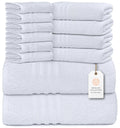 12 Pcs Bath Towel Set for Bathroom 100% Cotton Soft and Plush Highly Absorbent