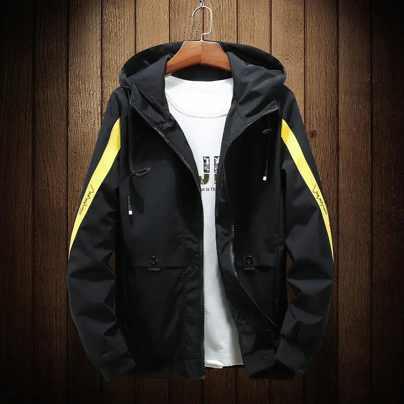 Men's Color Block Hooded Jacket