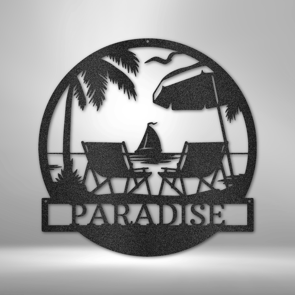Beach Paradise Personalized Gifts - Custom Metal Sign