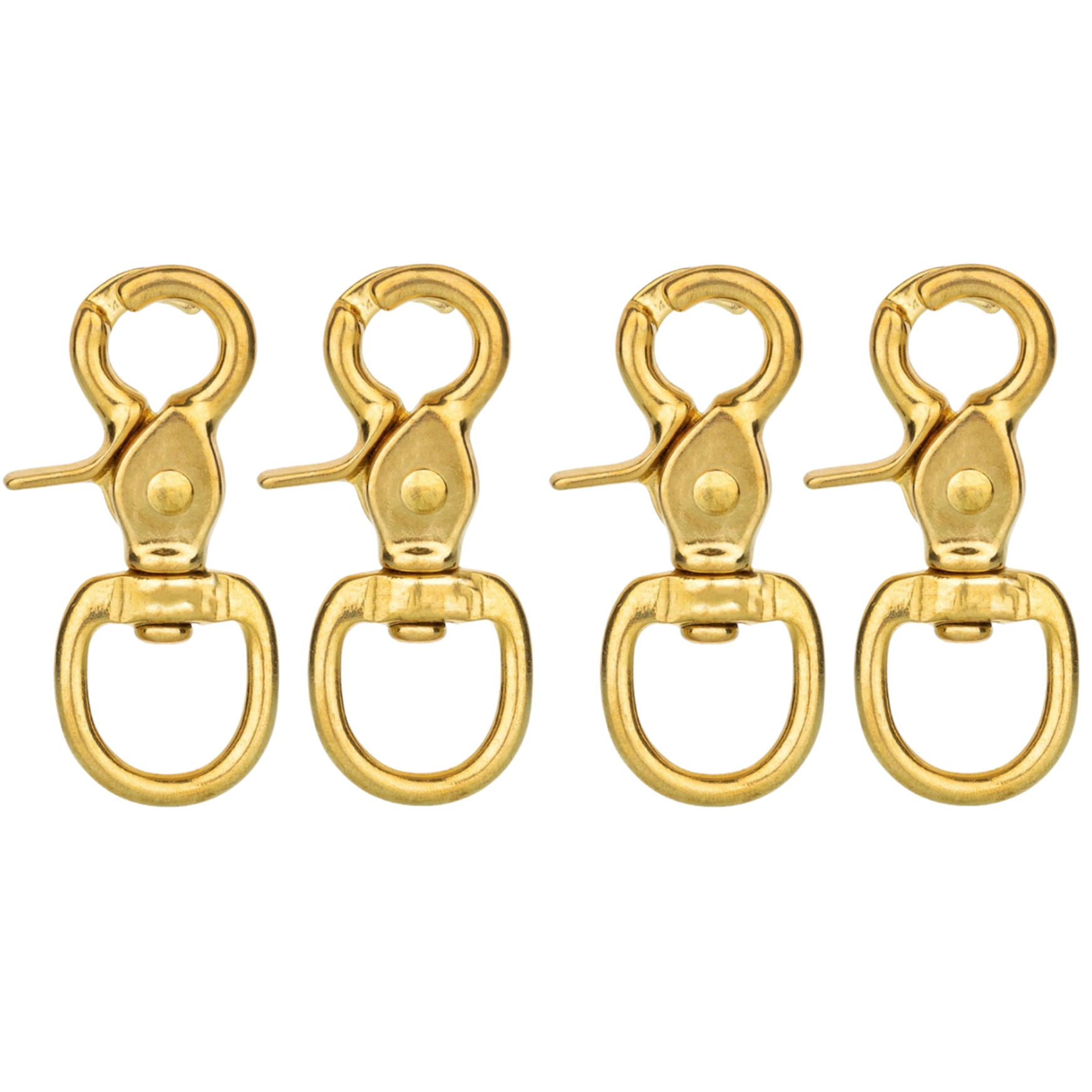 Horse Tack Solid Brass Trigger Snap Square Eye Snap Loop Eye 2-1/2" 4-Pack