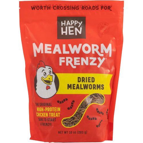 Happy Hen Mealworm Frenzy Poultry Treat Dried Mealworms 10 oz.