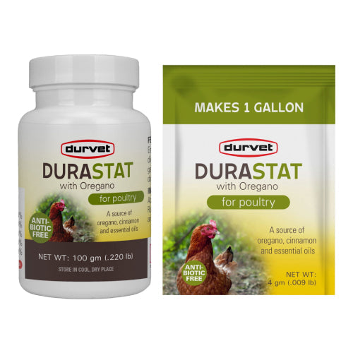 DuraStat Poultry Water Supplement 4g Oregano Essential Oils Antibiotic-Free