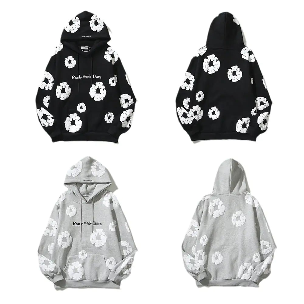Printed Hoodie Colorful Cotton Long Sleeved Sweater