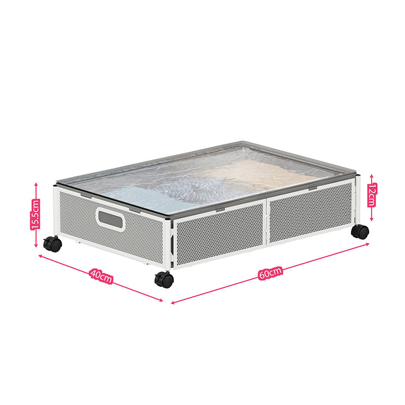 Bed Bottom With Lid Metal Fabric Pull-out Folding Clothes Shoes Book Storage Box