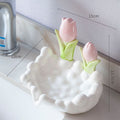 Home Creative Cute Flowers Ceramic Soap Box