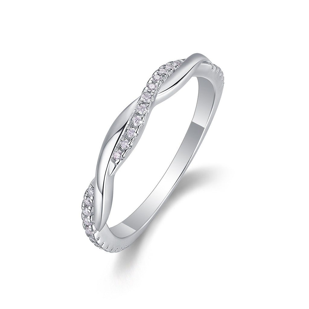 S925 Silver Moissanite Closed Ring