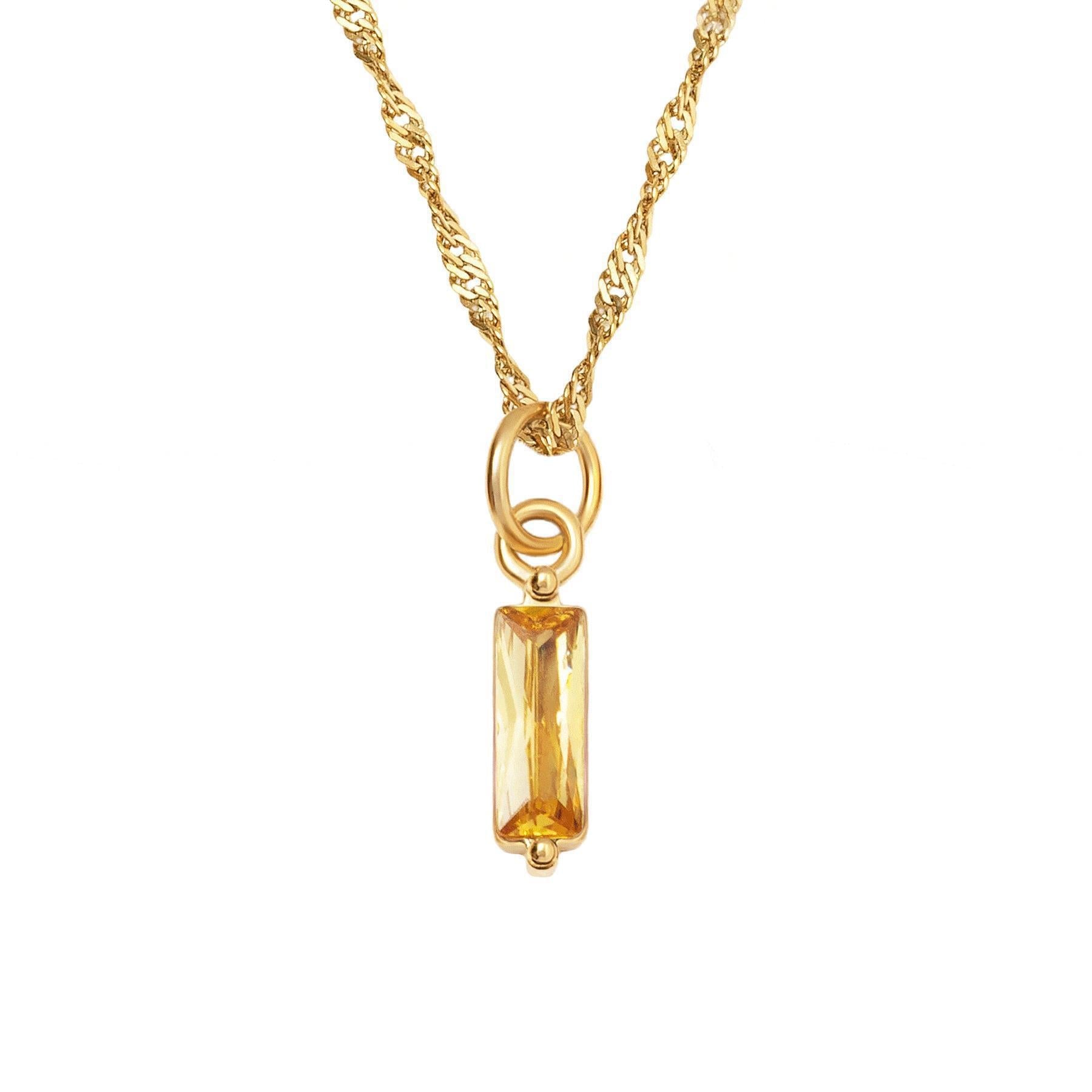 Color Twelve Birthstone Necklace Electroplating