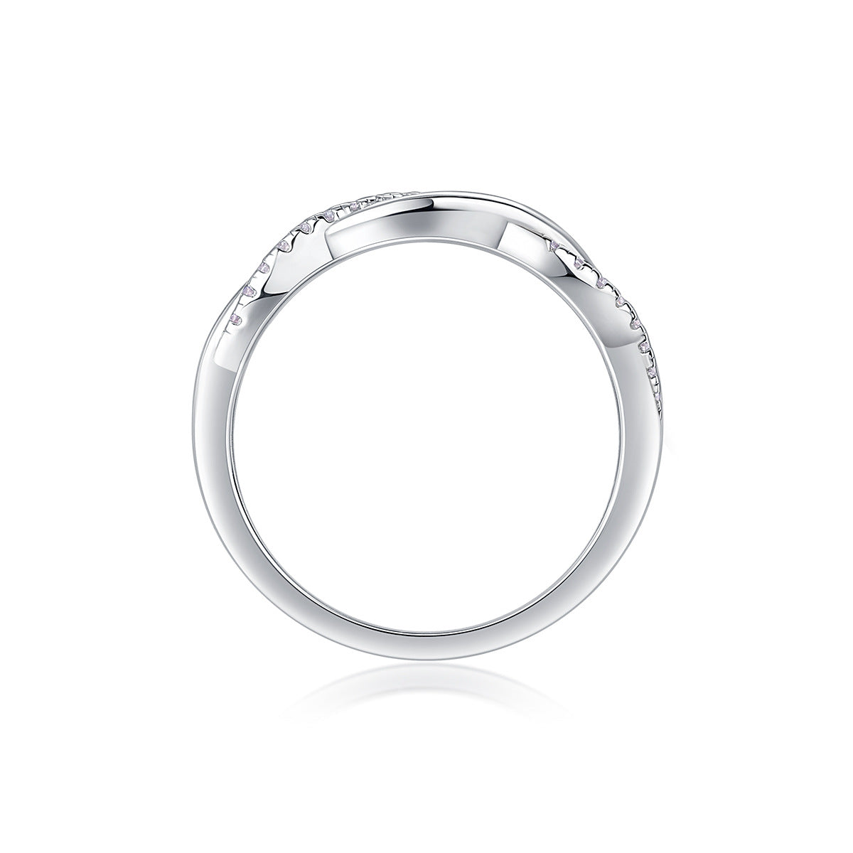 S925 Silver Moissanite Closed Ring