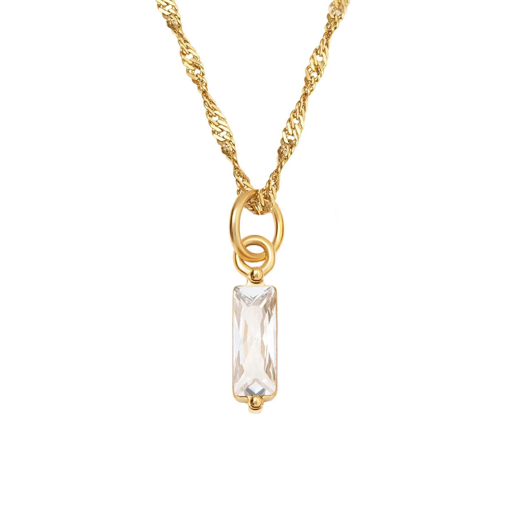 Color Twelve Birthstone Necklace Electroplating
