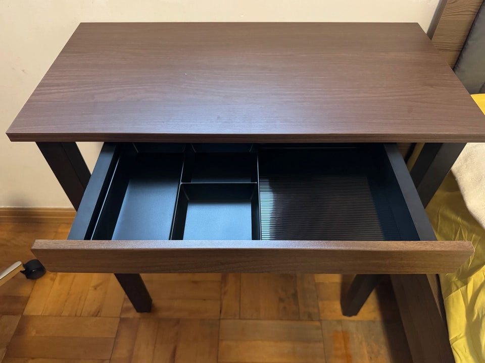 Under Desk Drawer Organizer Black Walnut Wood Standing Storage Shelf Office Desk Accessory Hidden Computer Desk Organizer