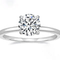 5A Zircon Round Rose Silver Diamond Ring