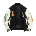 GIFTIME Letterman Jacket Women - Varsity Jacket Women Baseball Jacket Women Bomber Jacket Women Varsity Jacket Black-LA L