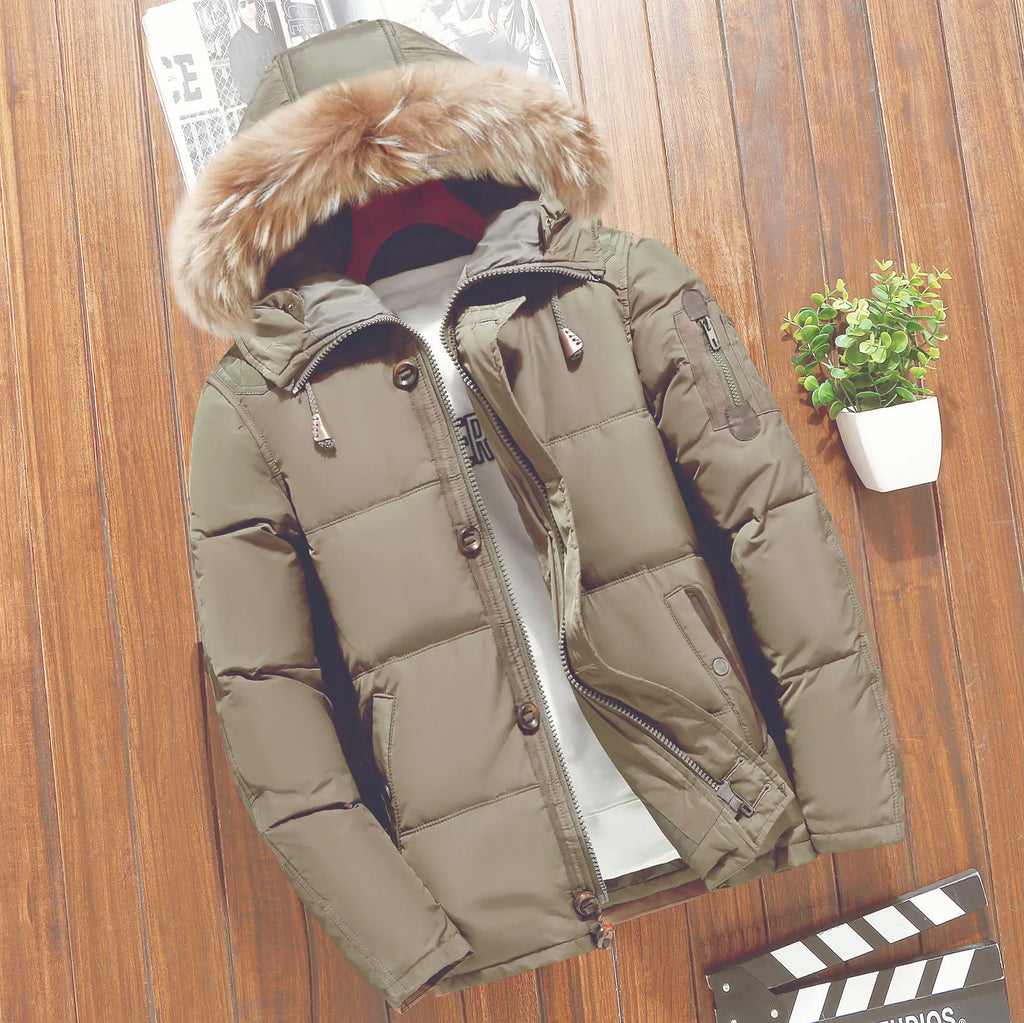 Short Solid Color Thick Down Jacket