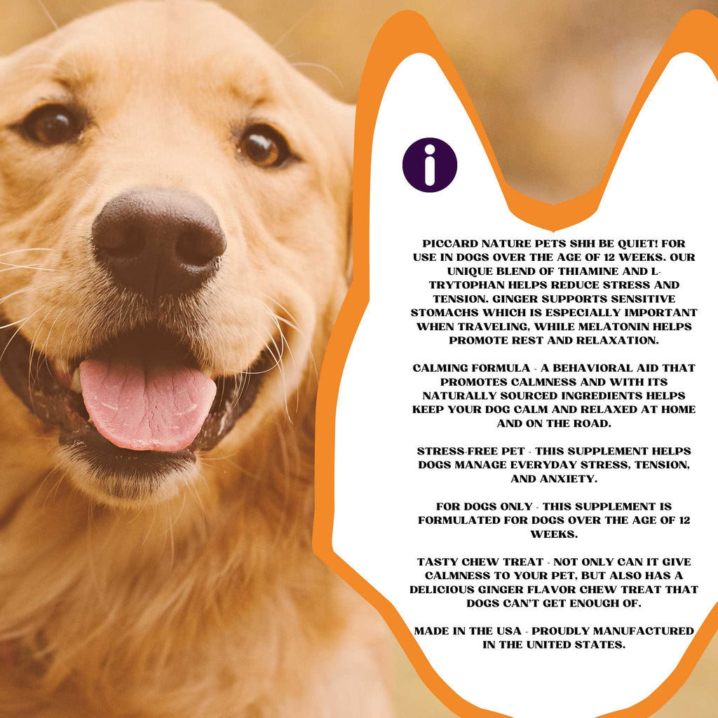 PiccardNaturePets Shh Be Quiet! Calming Aid Dog Supplement 60ct